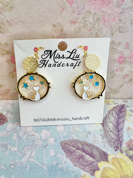 Missliu Handcraft Cat earring