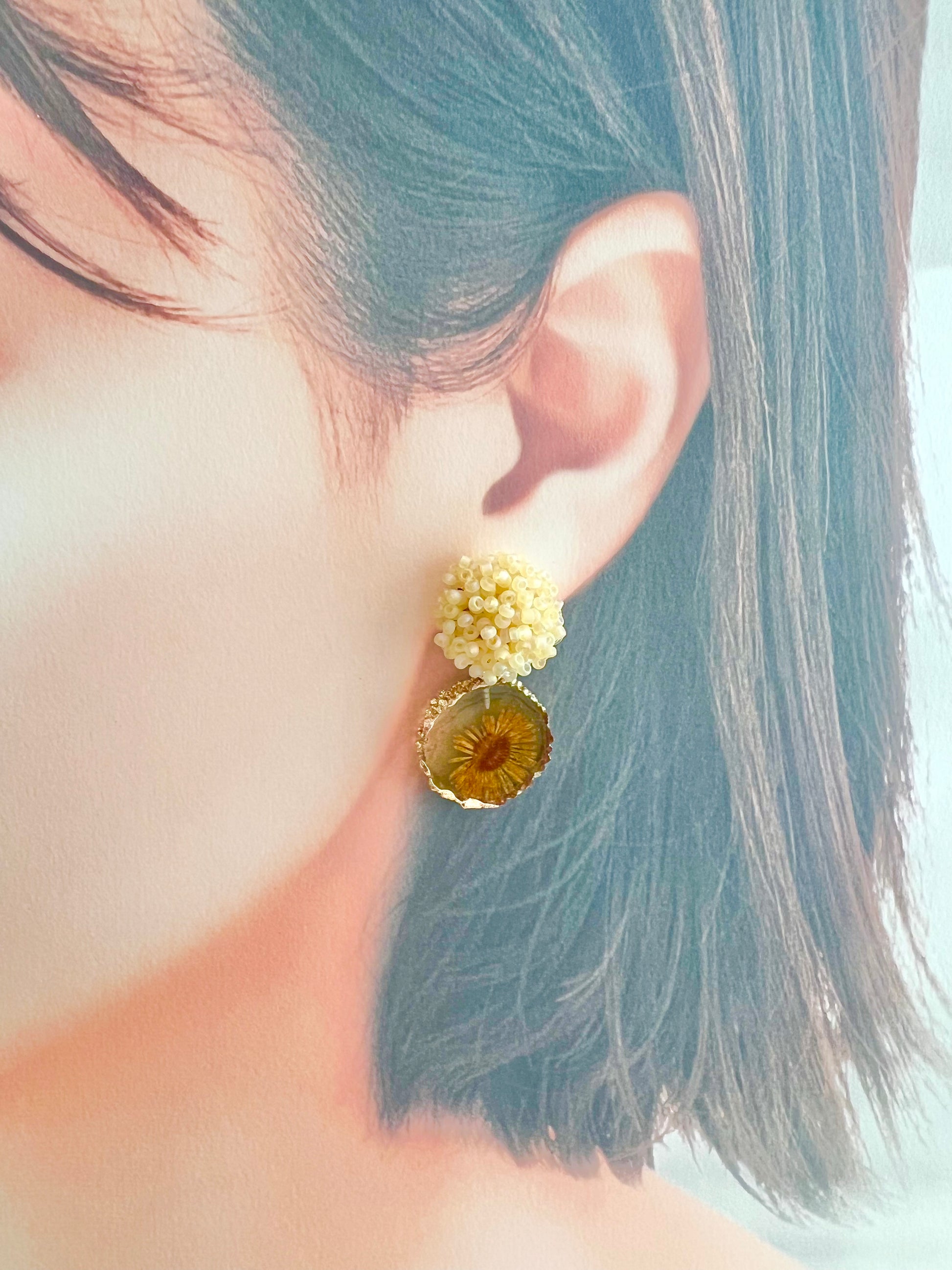 Missliu Handcraft Handmade daisy earring