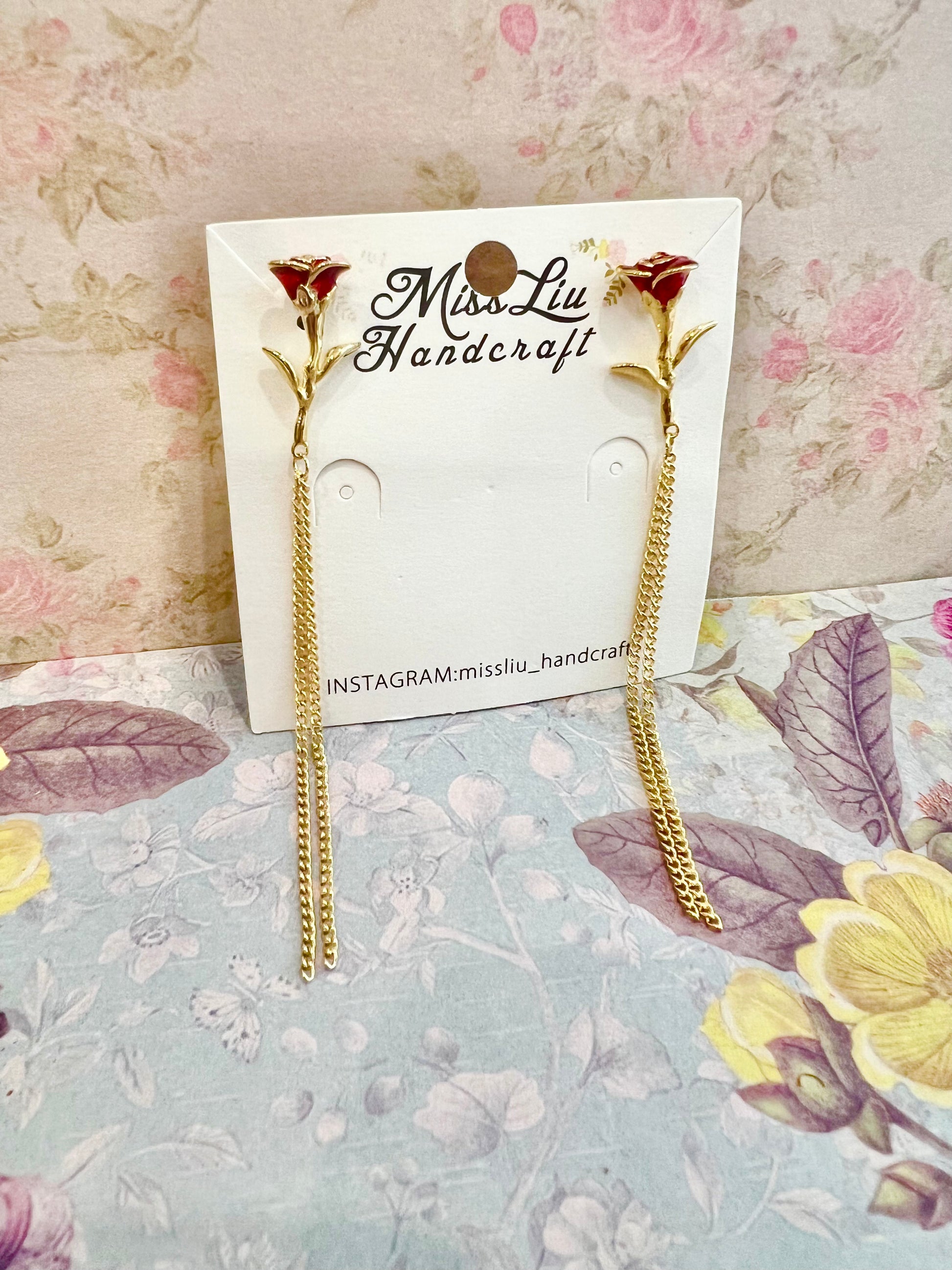 Missliu Handcraft Rose earring
