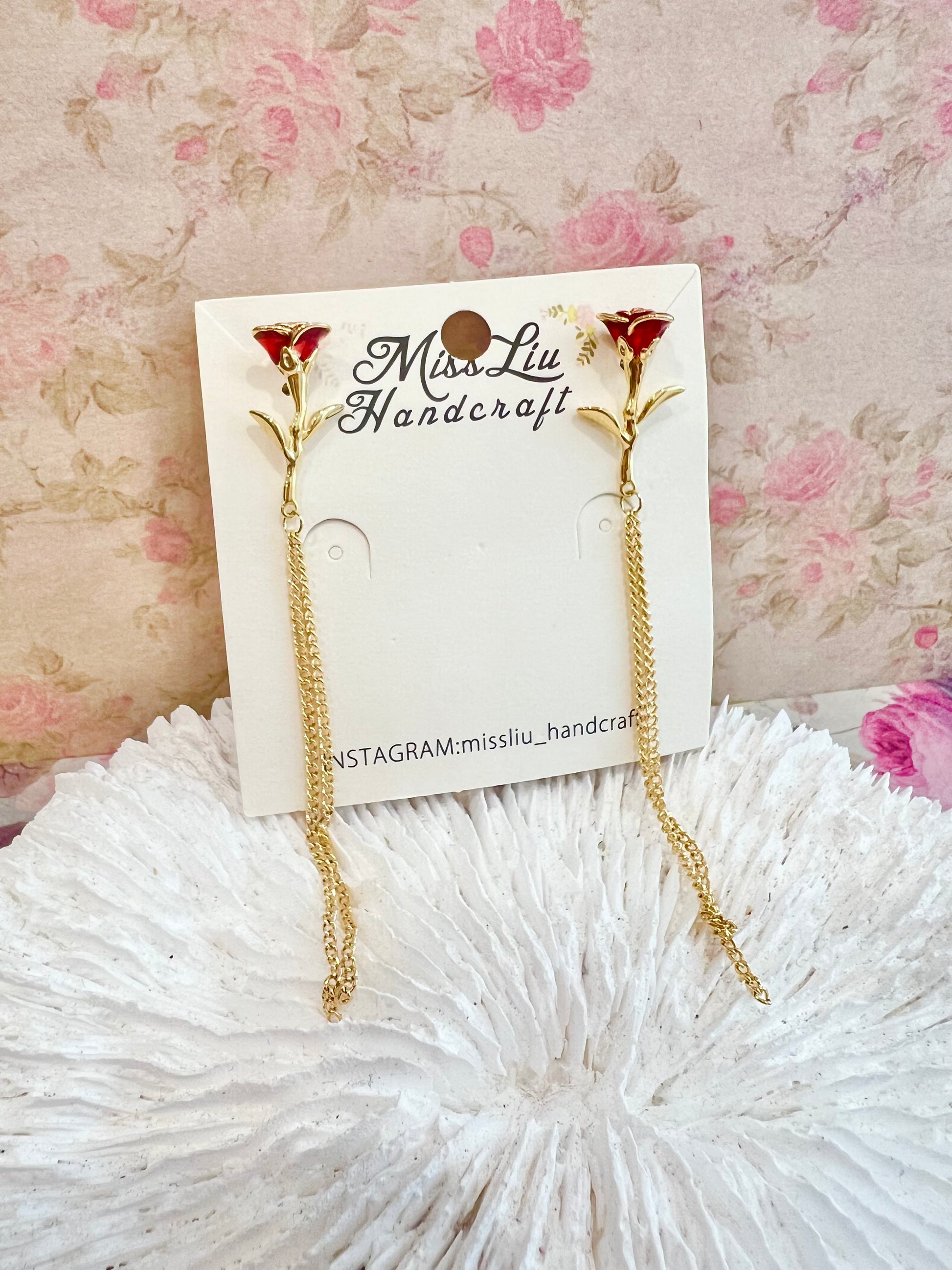 Missliu Handcraft Rose earring