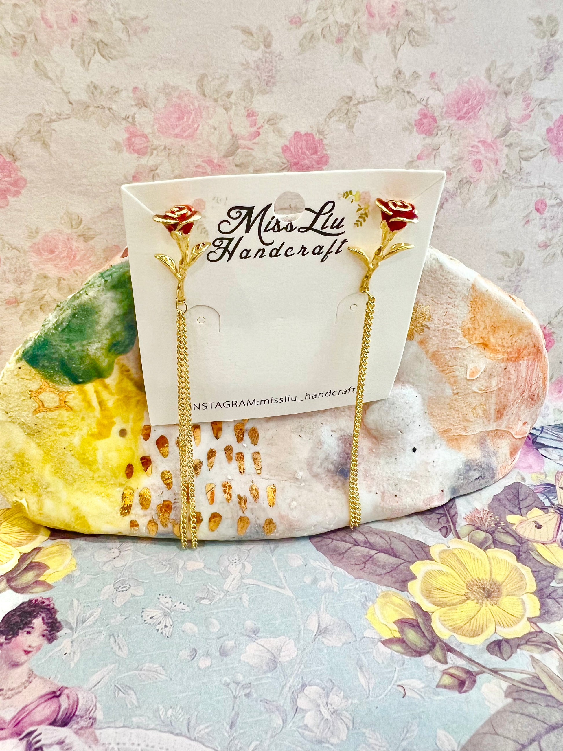 Missliu Handcraft Rose earring