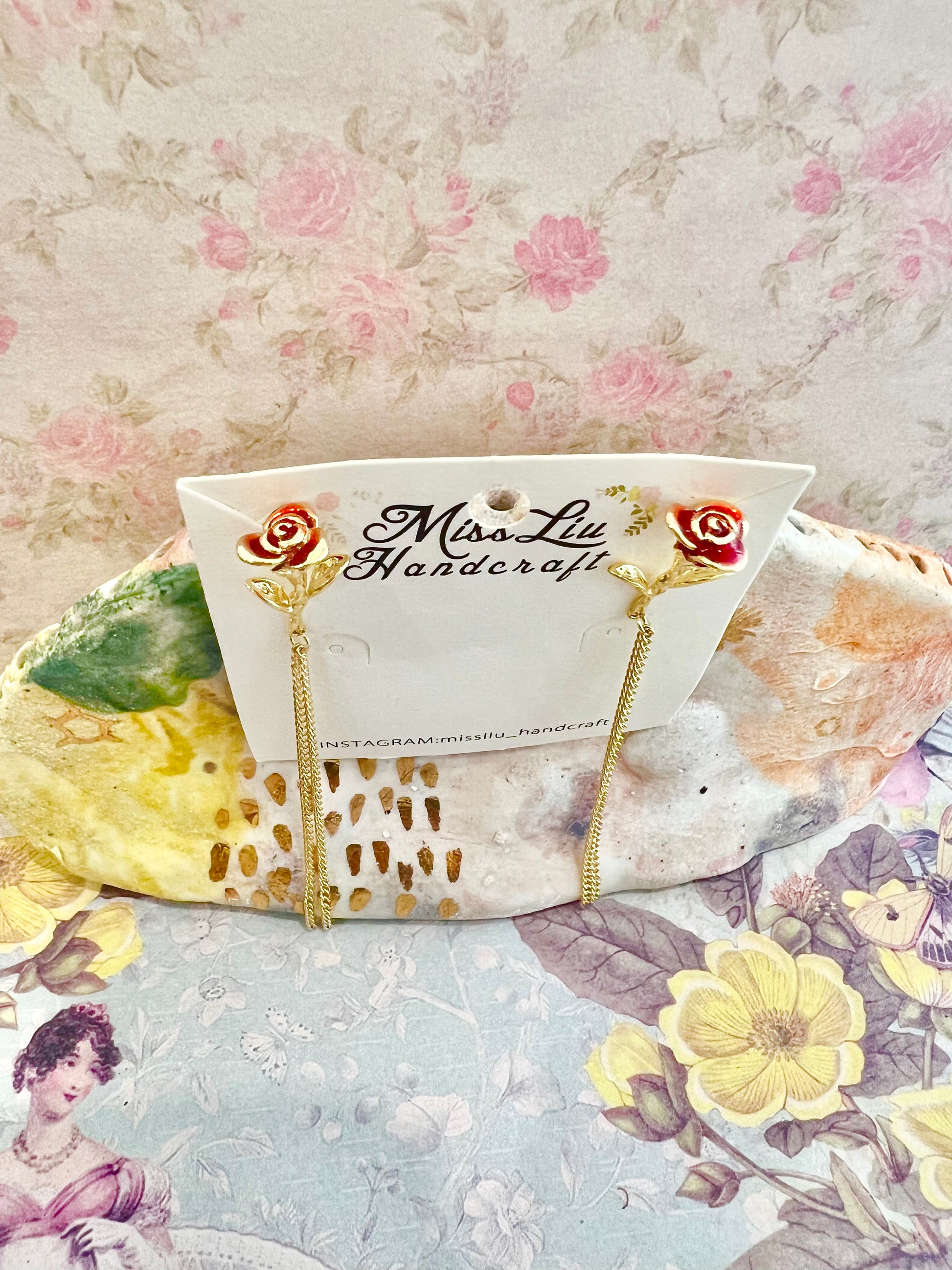 Missliu Handcraft Rose earring