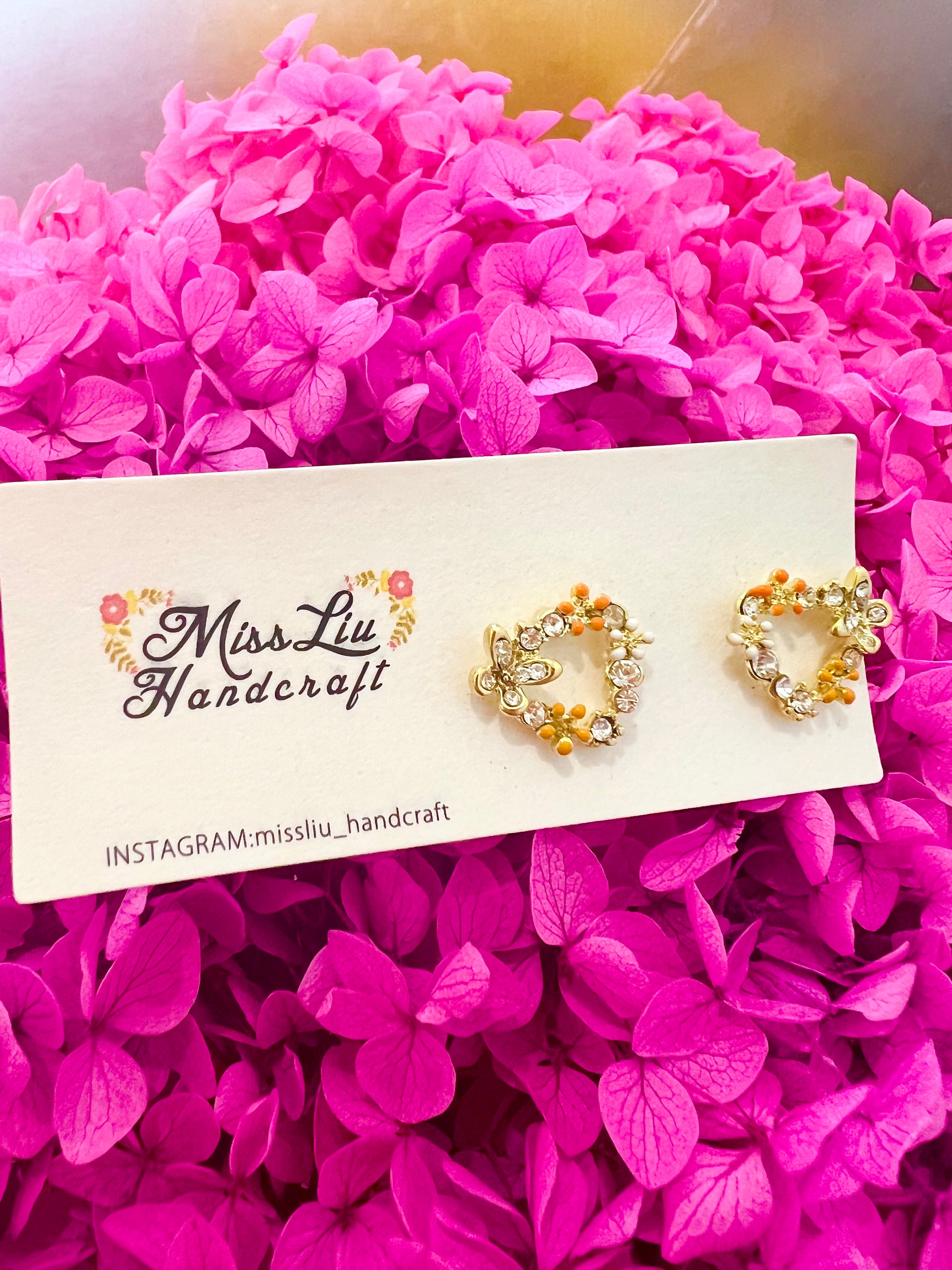 Missliu Handcraft Love heart earring