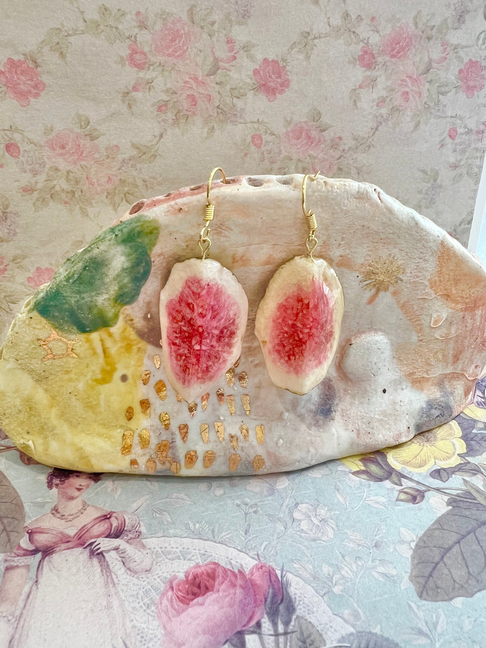 Missliu Handcraft Handmade real fig earring