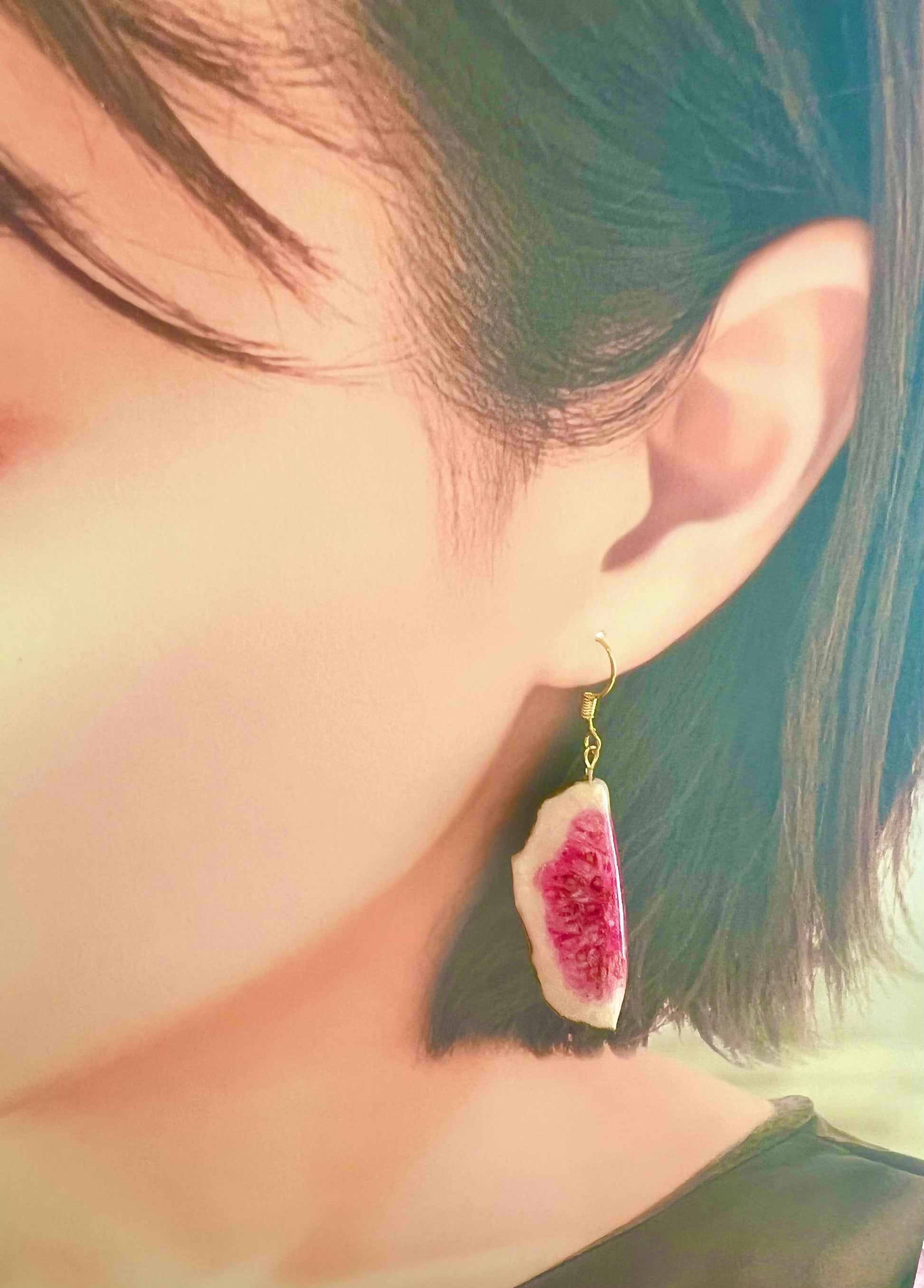 Missliu Handcraft Handmade real fig earring