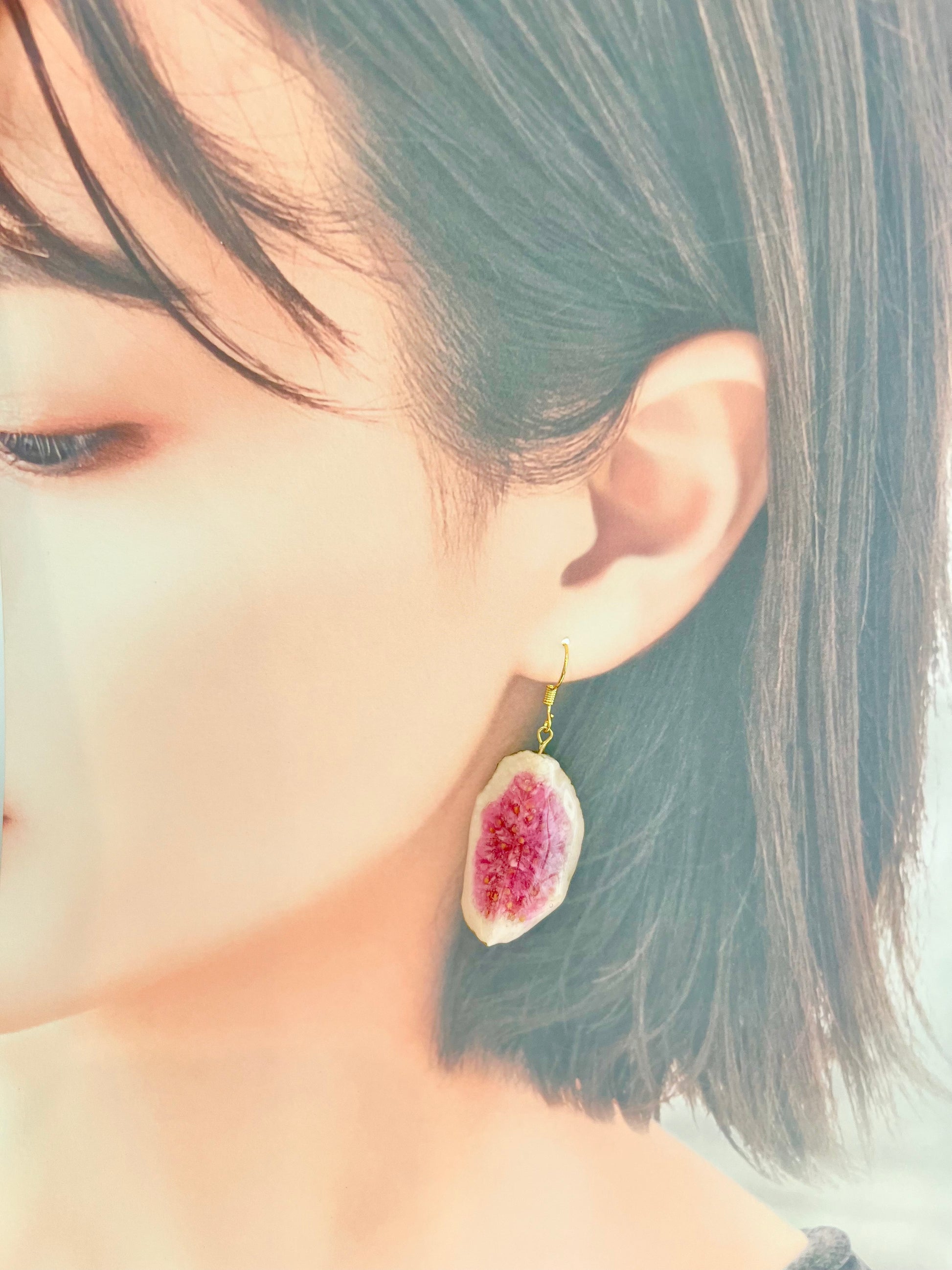 Missliu Handcraft Handmade real fig earring