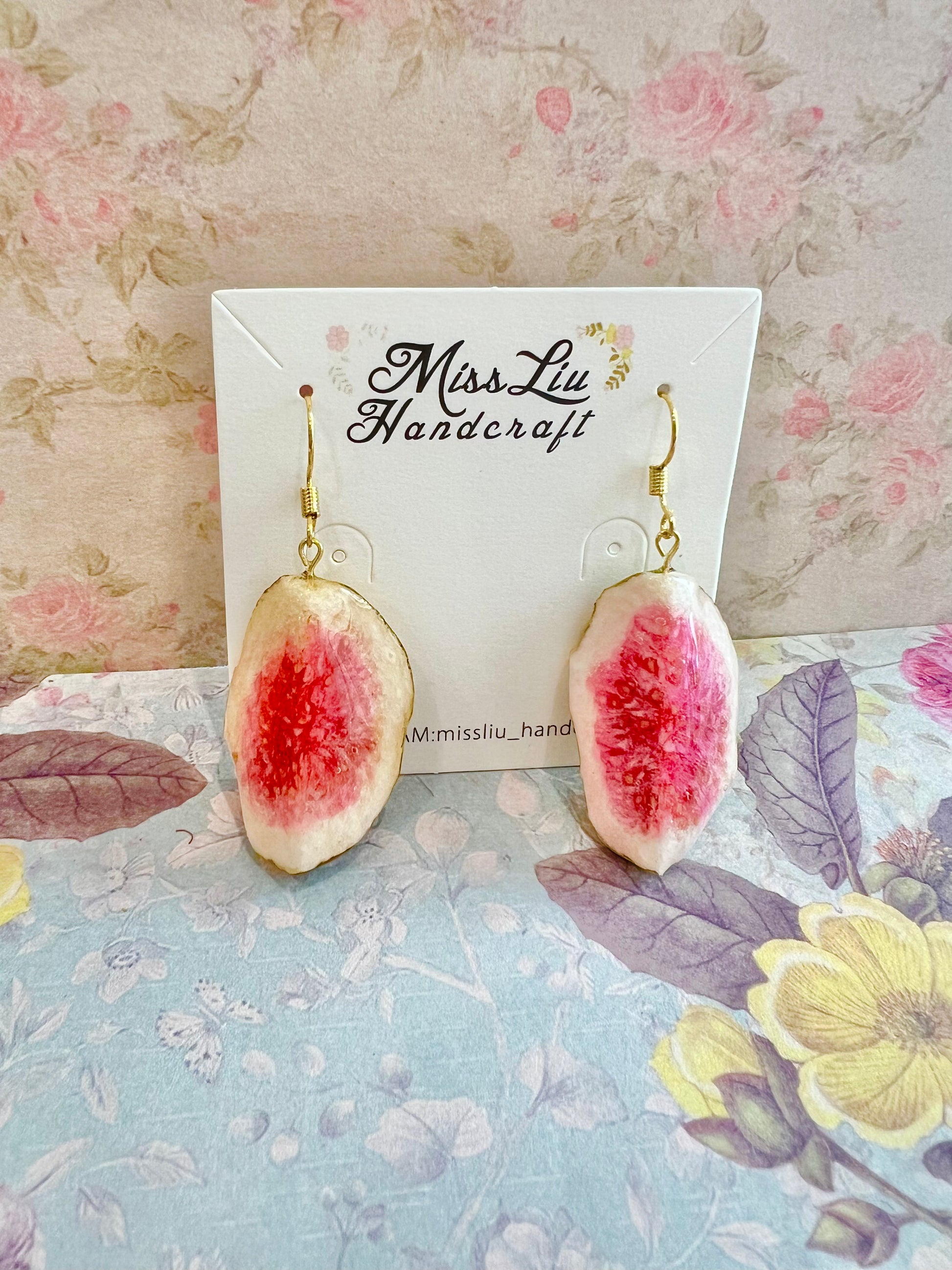 Missliu Handcraft Handmade real fig earring