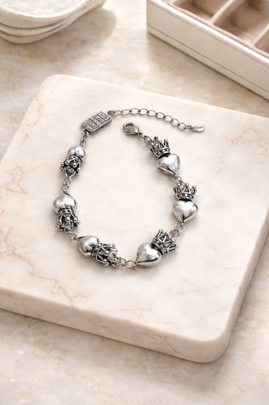 Silver Queen Heart Bracelet