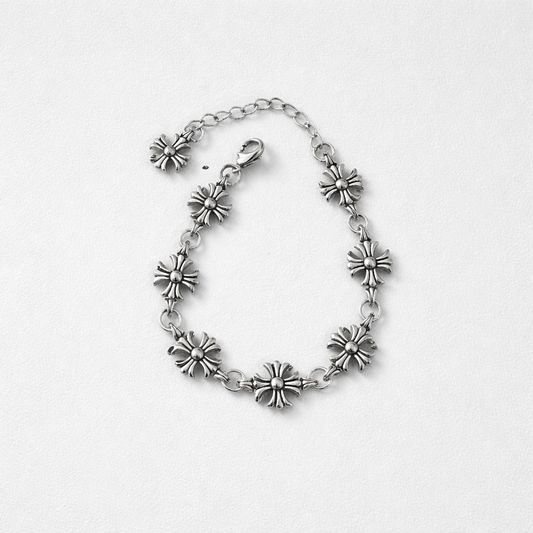 Silver Chrome Heart Bracelet