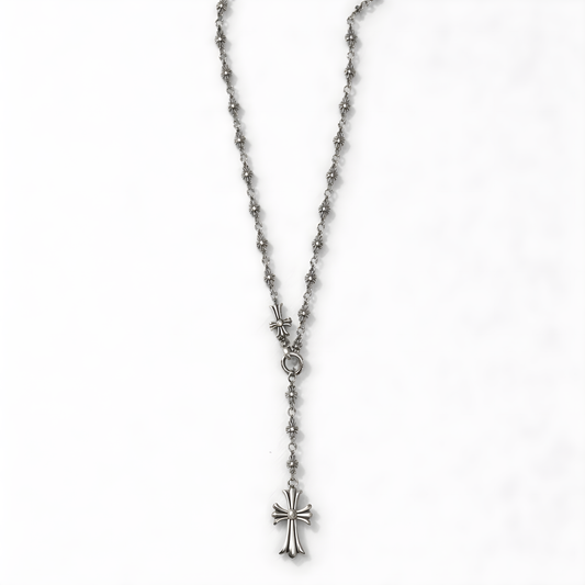 Silver cross moveable necklace