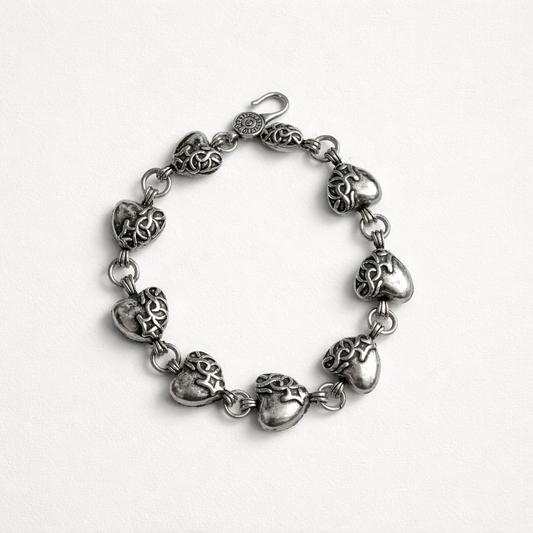 Silver heart bracelet