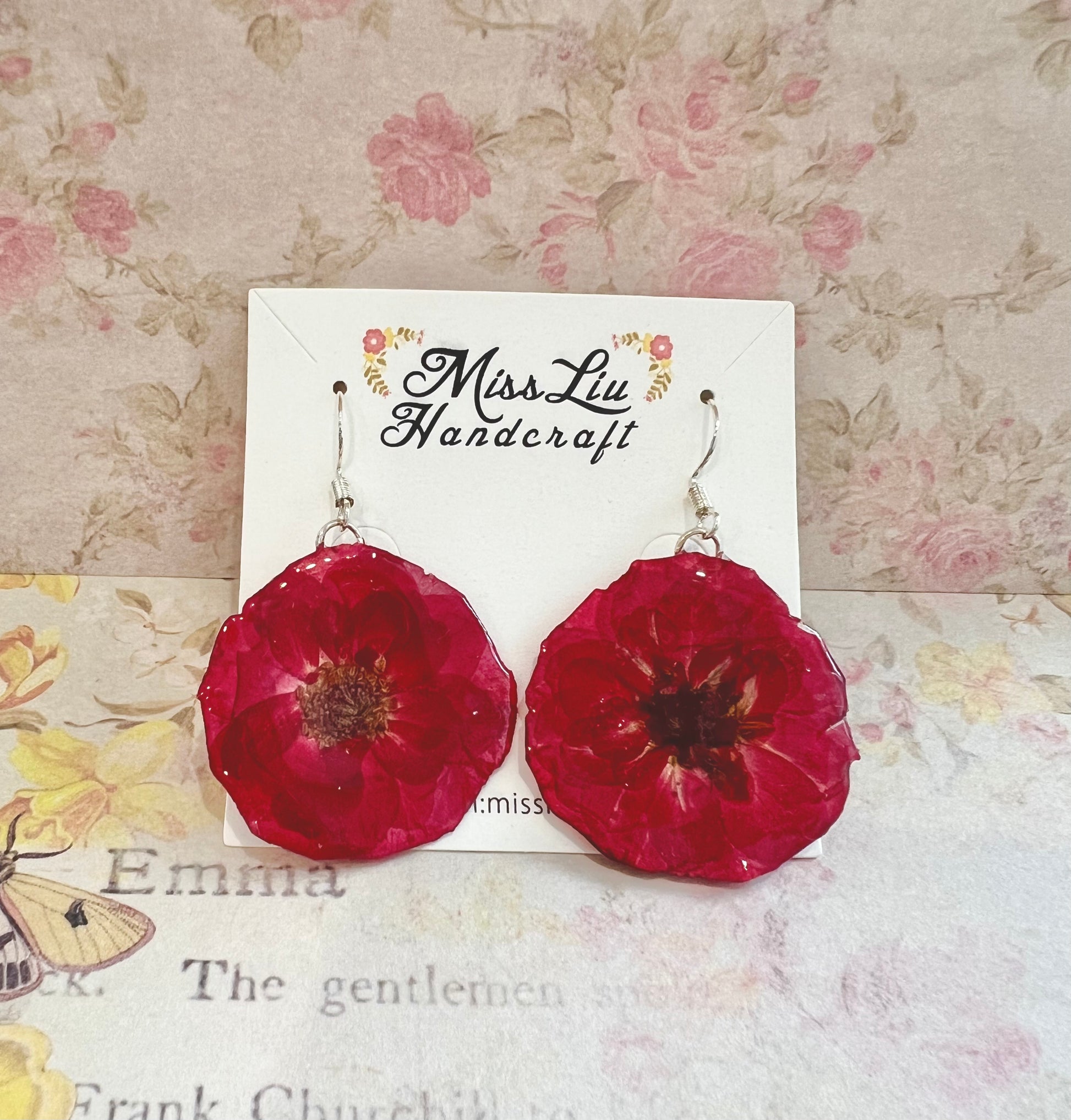 Missliu Handcraft Handmade poppy flower earring